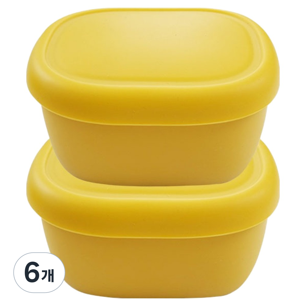 실리팟 실리콘 밀폐용기 머스타드 중, 6개, 330ml 48,000원