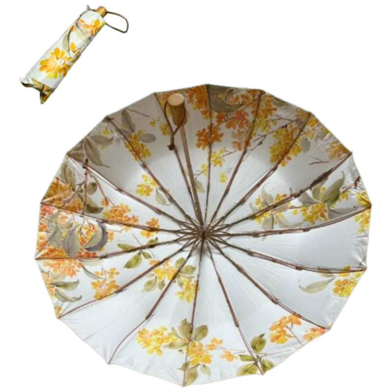 빙점 자외선 차단 내부 패턴형 16살대 UPF50+ 접이식 대형 꽃무늬 양산 겸용 우산 27,600원