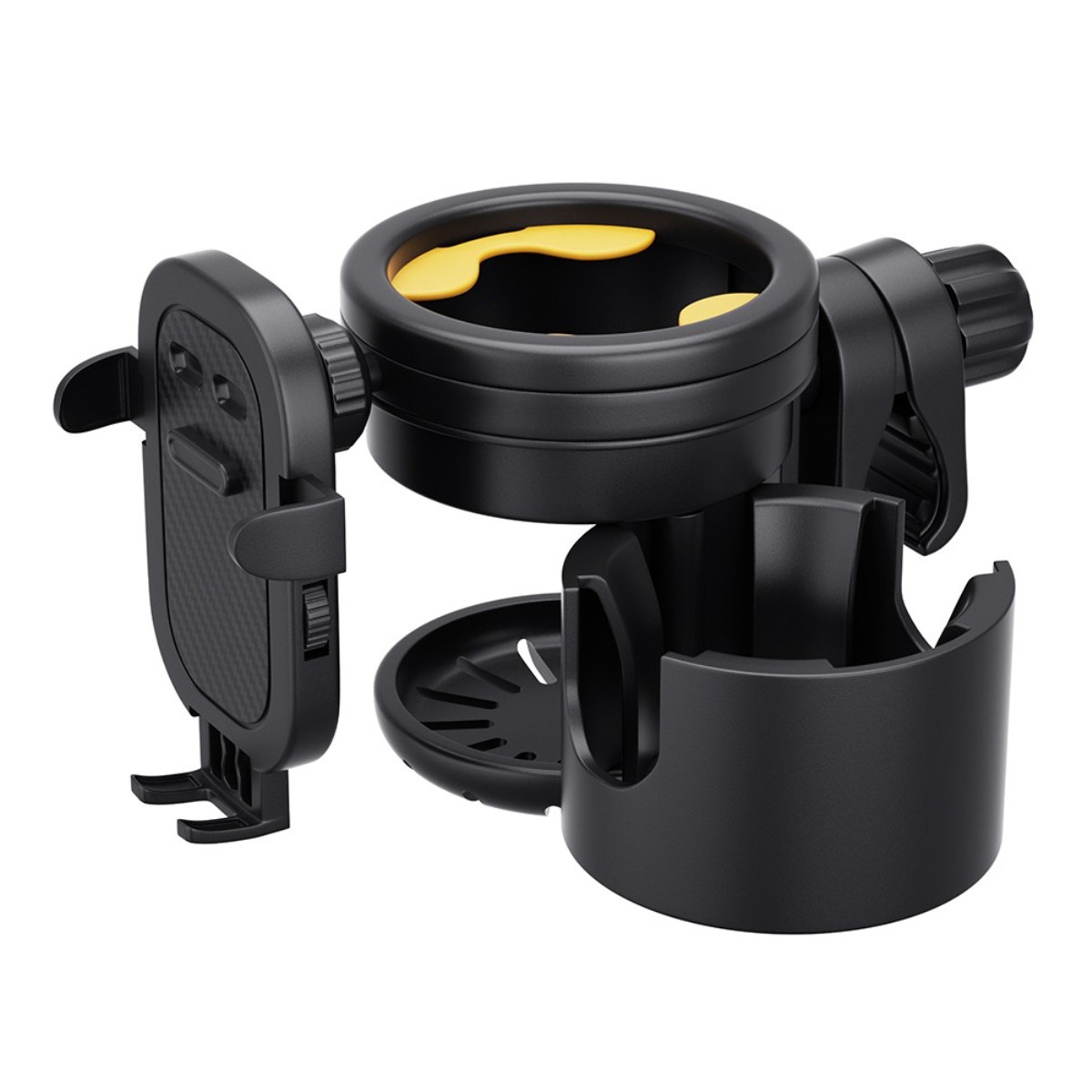 3-in-1 유모차 2단 수납공간 스마트폰 거치대 유모차 듀얼 컵홀더, 1개, 검정색 12,000원