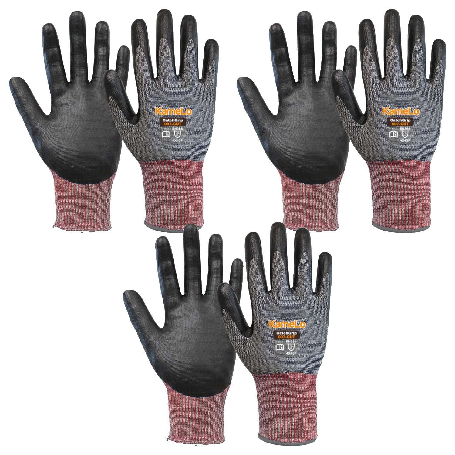 카멜로 베임 방지 코팅 안전장갑 양손세트 007-CUT 17,000원