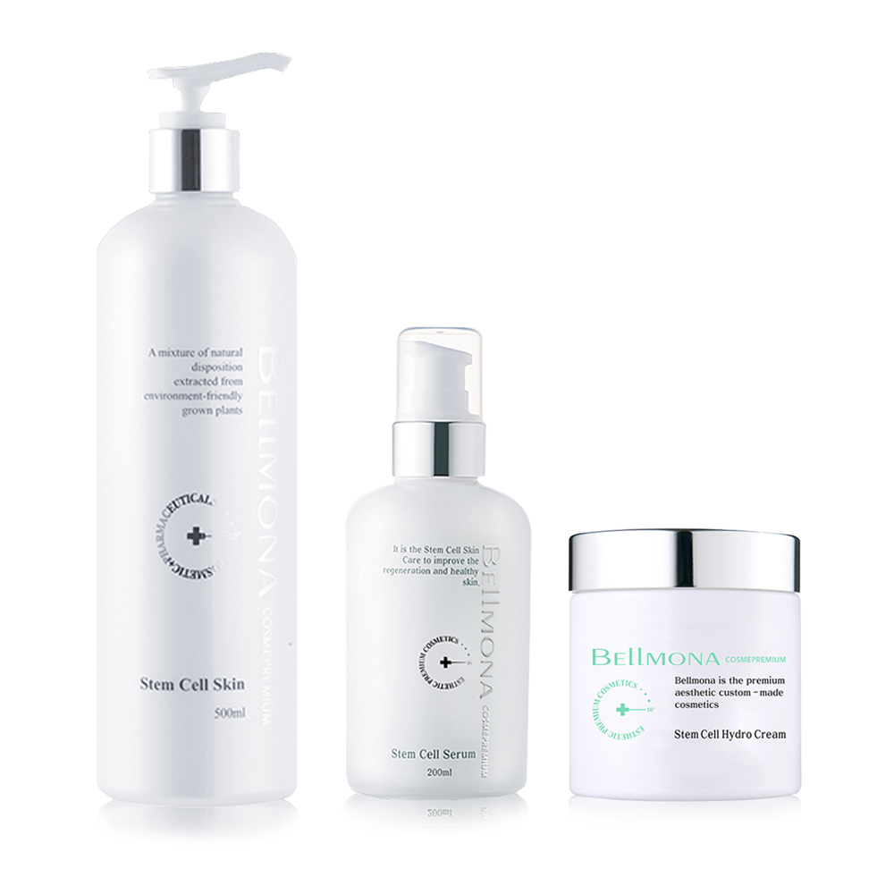 [재생&수분 케어] 벨모나 스템 셀 스킨 + 에센스 + 하이드로 크림 (3종) (피부과 에스테틱 화장품) 153,120원