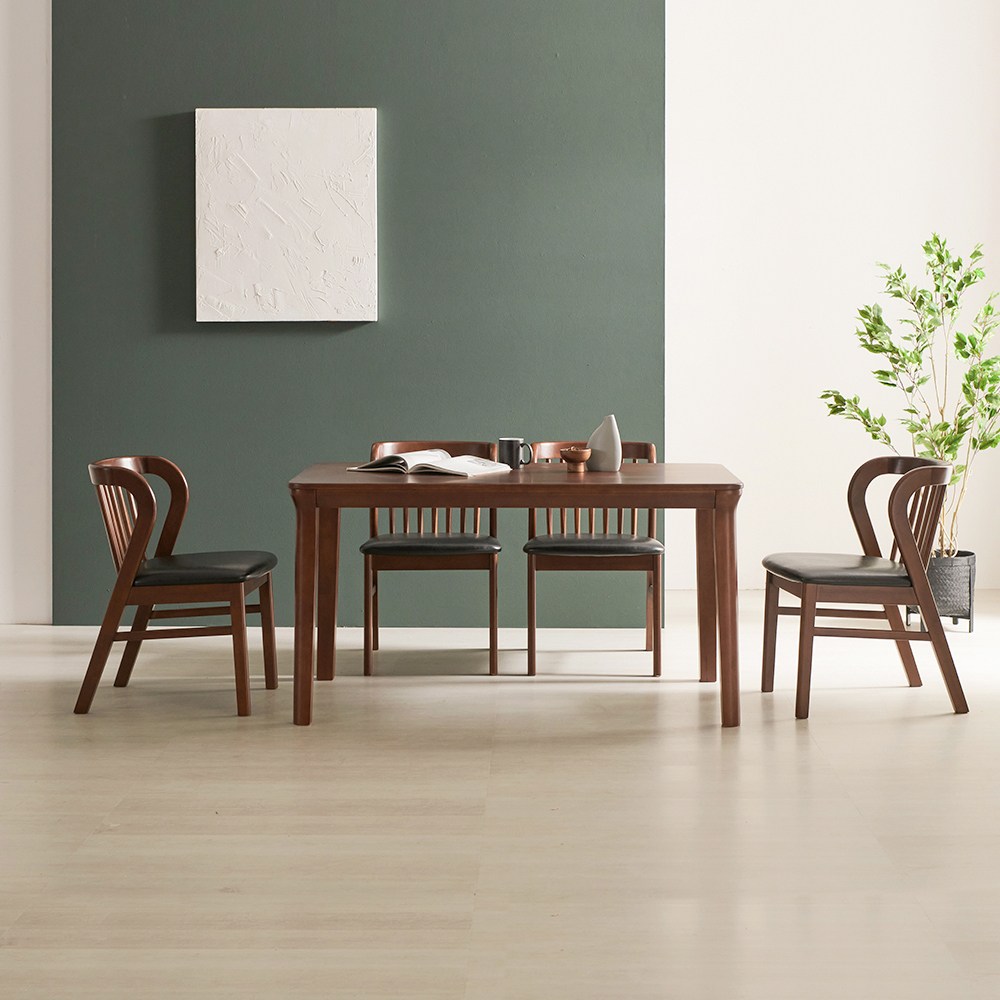 라로퍼니처 허그 1400 고무나무 원목 4인 식탁 세트 482,000원