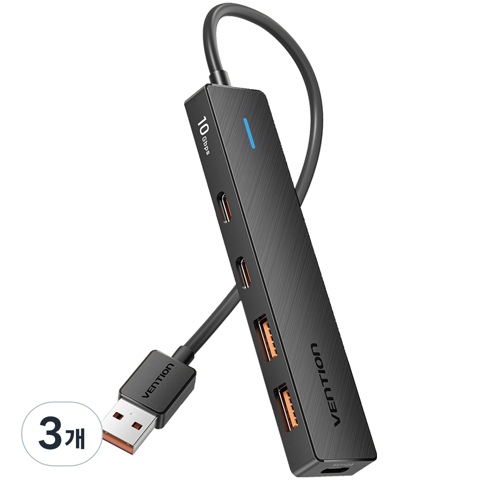 벤션 USB 3.2 10Gbps 2C 2A USB 멀티 허브, 3개, 블랙 80,700원