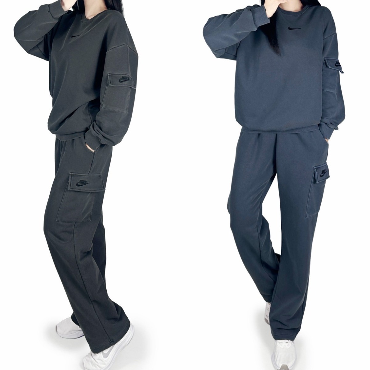 나이키 피그먼트 면 맨투맨 건빵바지 트레이닝 세트 남여공용 봄신상 단체 커플 AH 99,000원