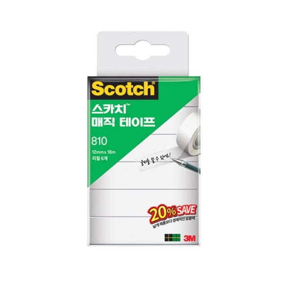 3M)매직테이프 리필(810R/세이빙팩), (810R-6/12*18M/M320128), 1개 21,690원