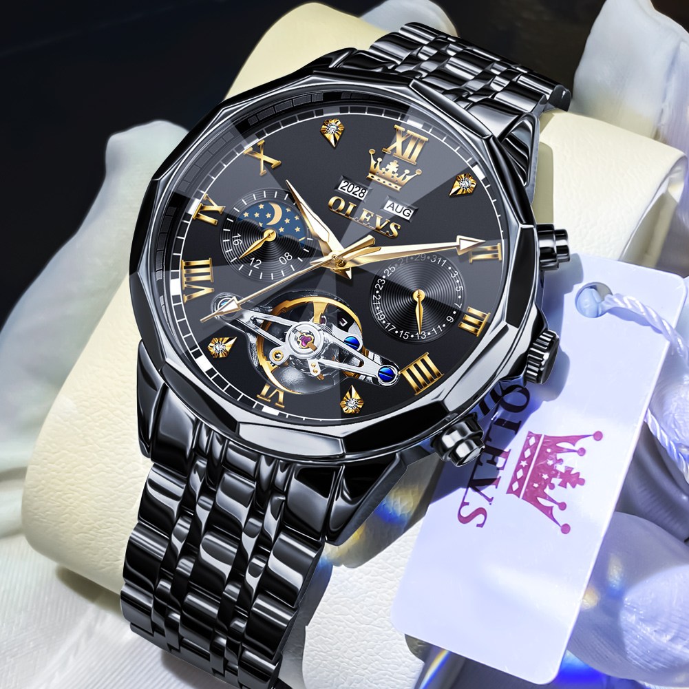 OLEVS 남자손목시계 정품 자동 기계식 명품 럭셔리 야광 워터프루프 다기능 남성시계 127,700원