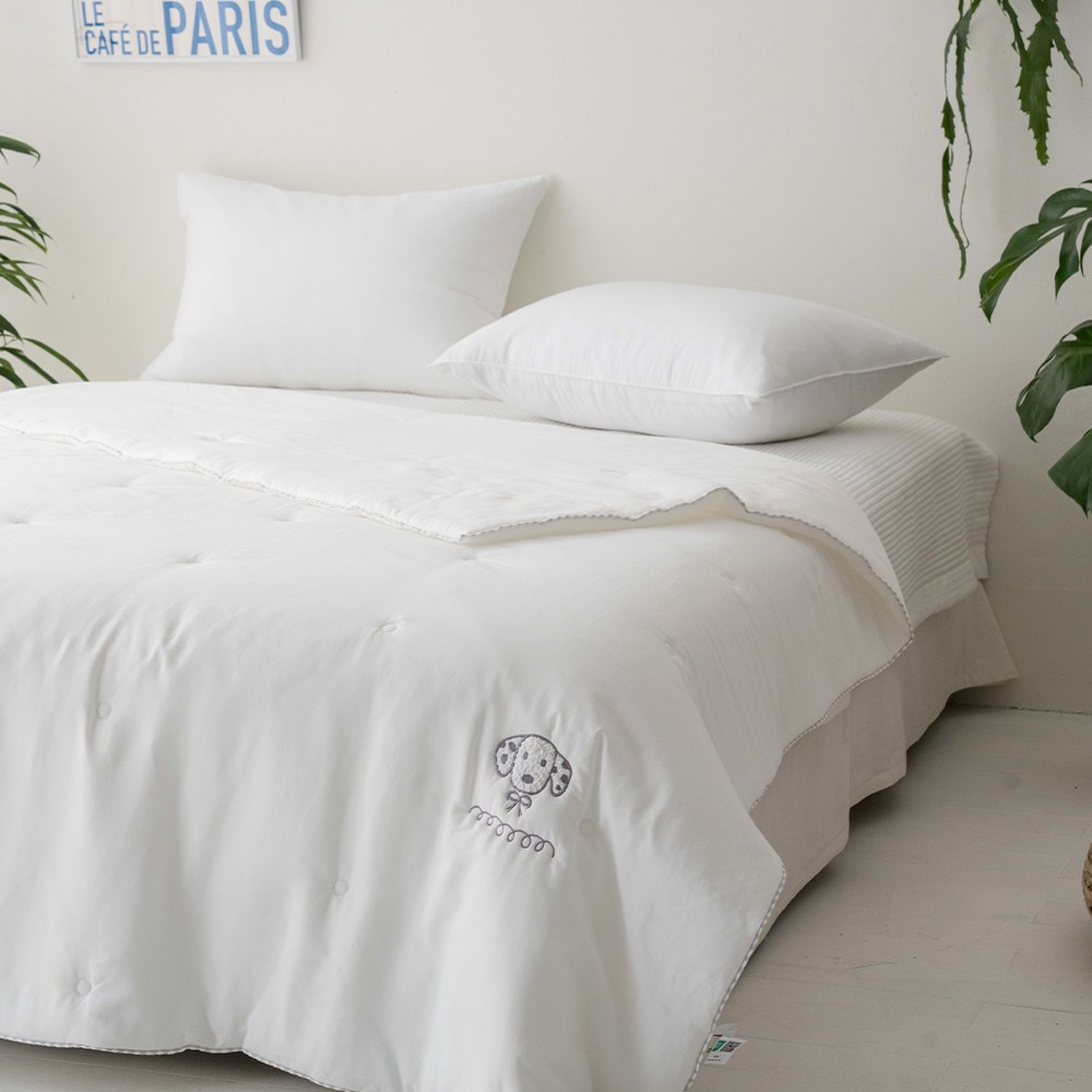 송화침장 여름 냉감 모달이불 쿨링 귀여운 강아지 자수 얇은이불, 핑크 202,600원