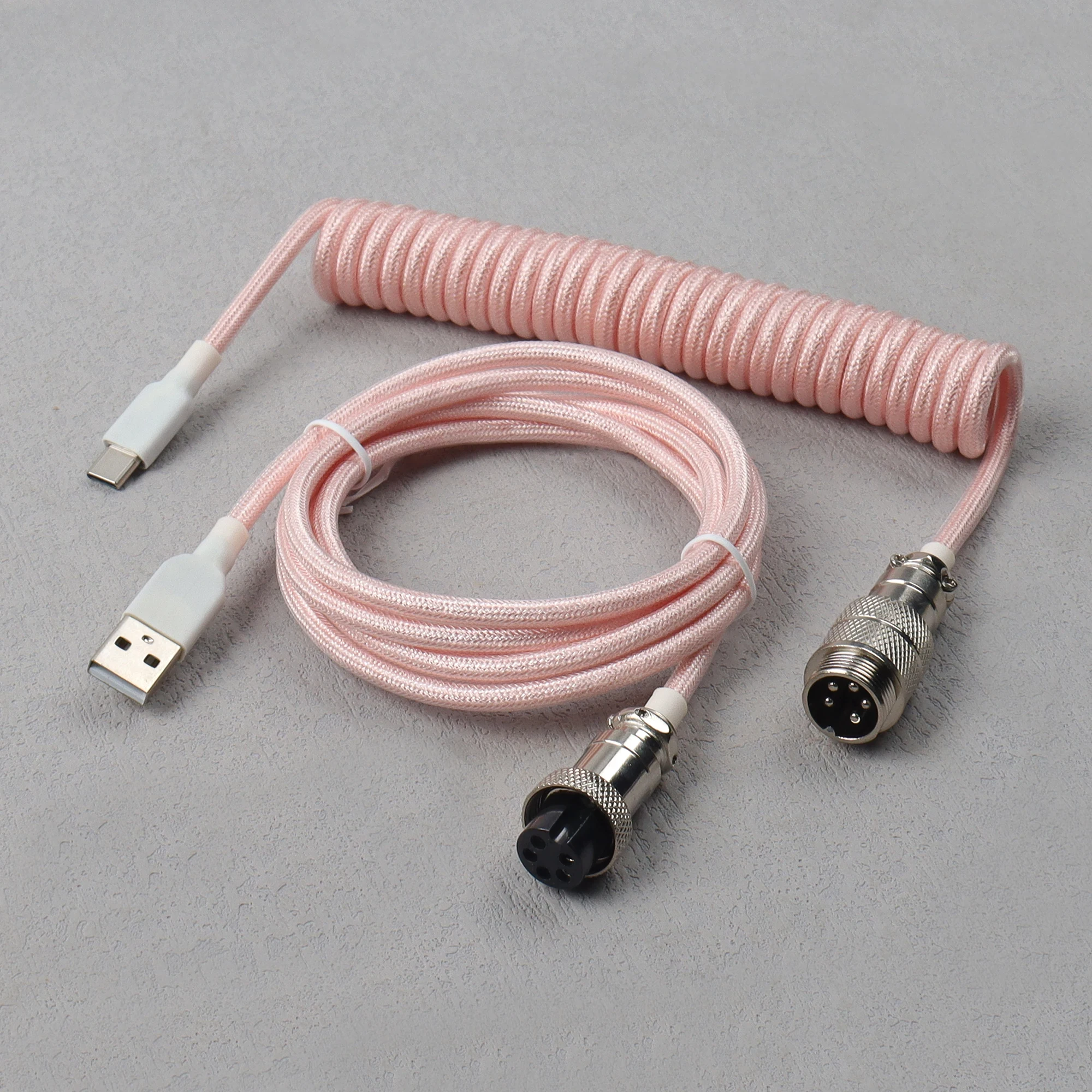 【LANO】기계식 키보드 에비에이터 케이블 GX16 항공 커넥터가 있는 USB to Type C 코일 브레이디드 신제품 21,600원