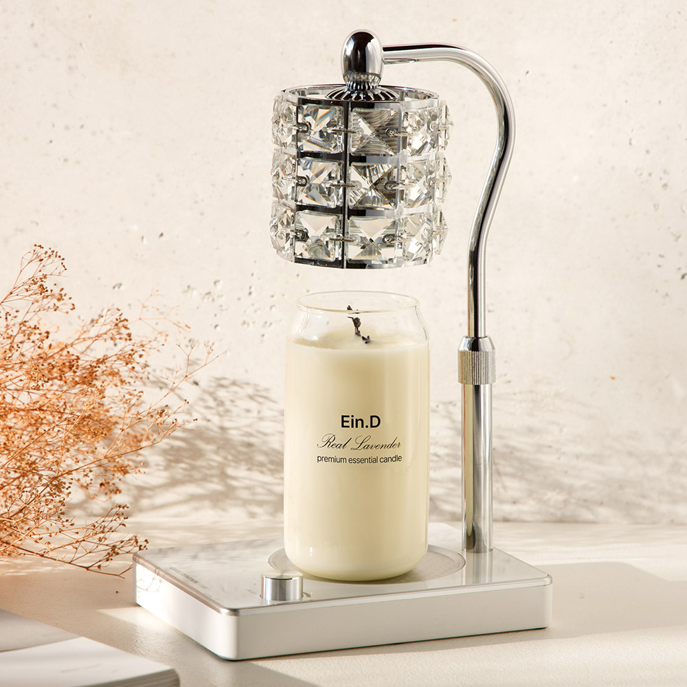 캔들백화점 숙면에 도움이되는 리얼 라벤더 에센셜 아로마 캔들 +루시드 캔들워머, 루시드(실버 화이트)+리얼 라벤더570g세트 66,130원