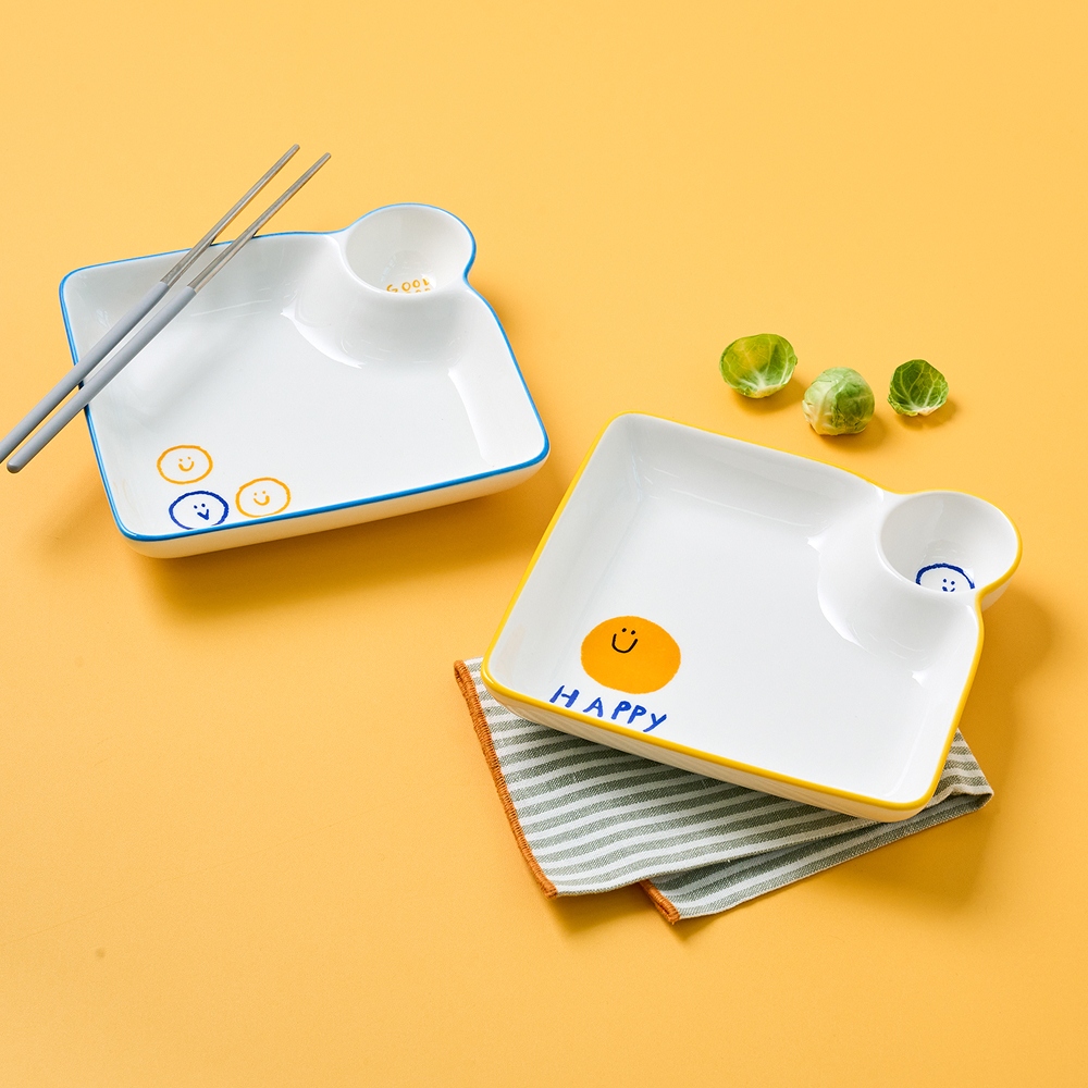 모던하우스 ON 스마일 만두접시 17.8 x 16.7 x 3.5 cm 2종 세트 12,900원