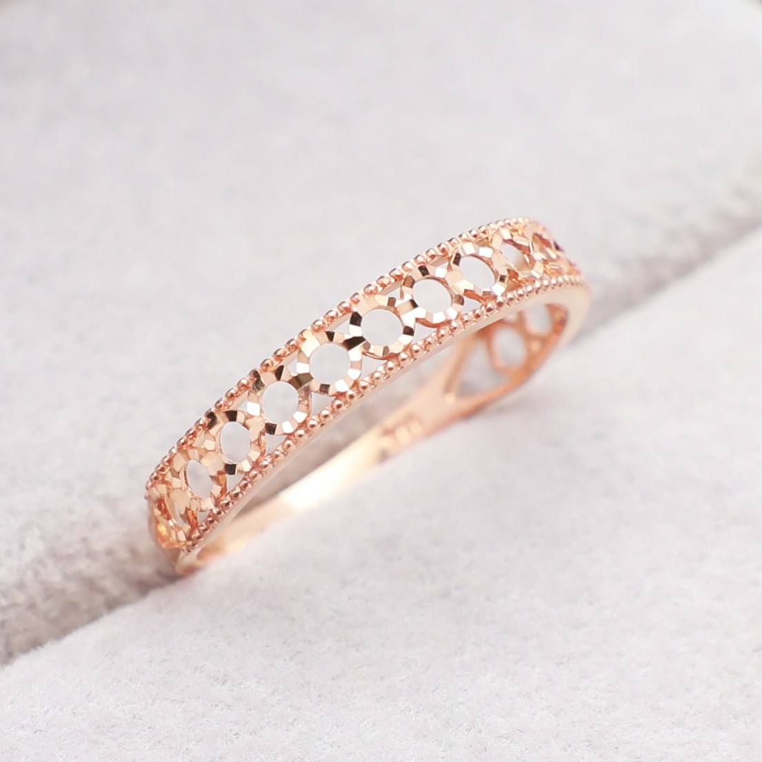 14k 18k 로즈골드 원형 반지 컷팅 모녀 우정 행운 패션 심플 데일리 선물 레이어드(R312)체리스쥬얼리 282,980원