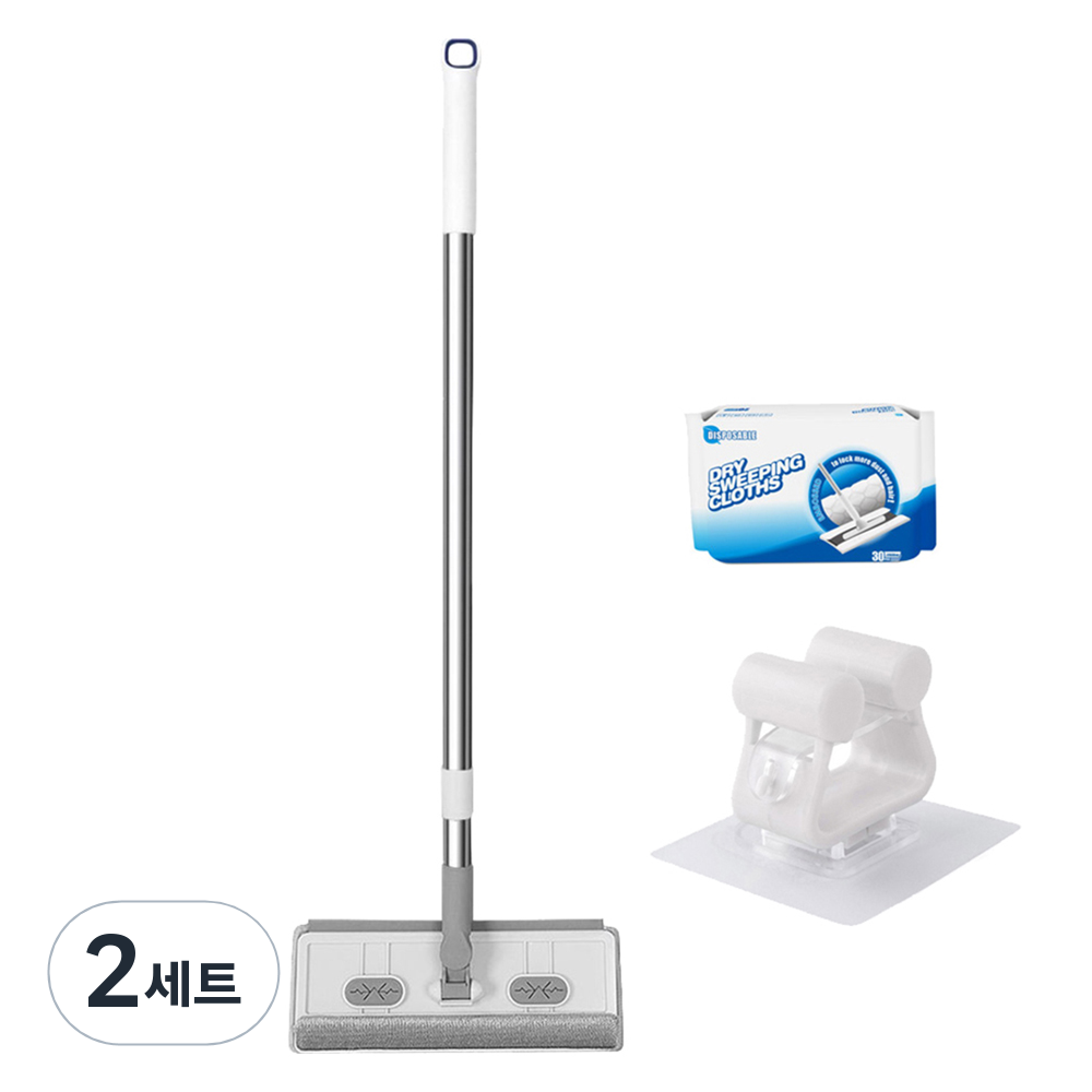 모나코올리브 하나로 올인원 창문 청소솔 + 정전기 청소포 30p + 이지 밀대 걸이 세트 화이트 21,800원