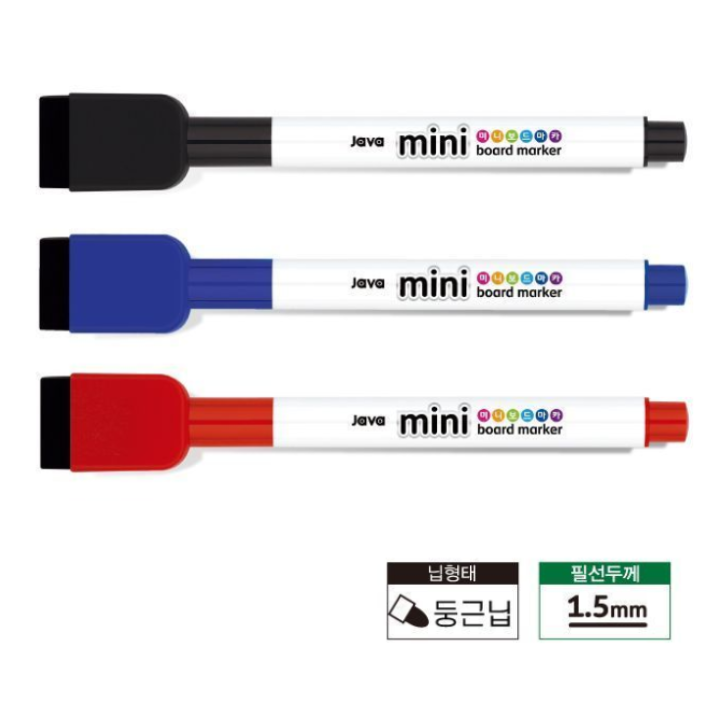 자석지우개 미니 보드마카, 1팩, 블랙+블루+레드 5,900원