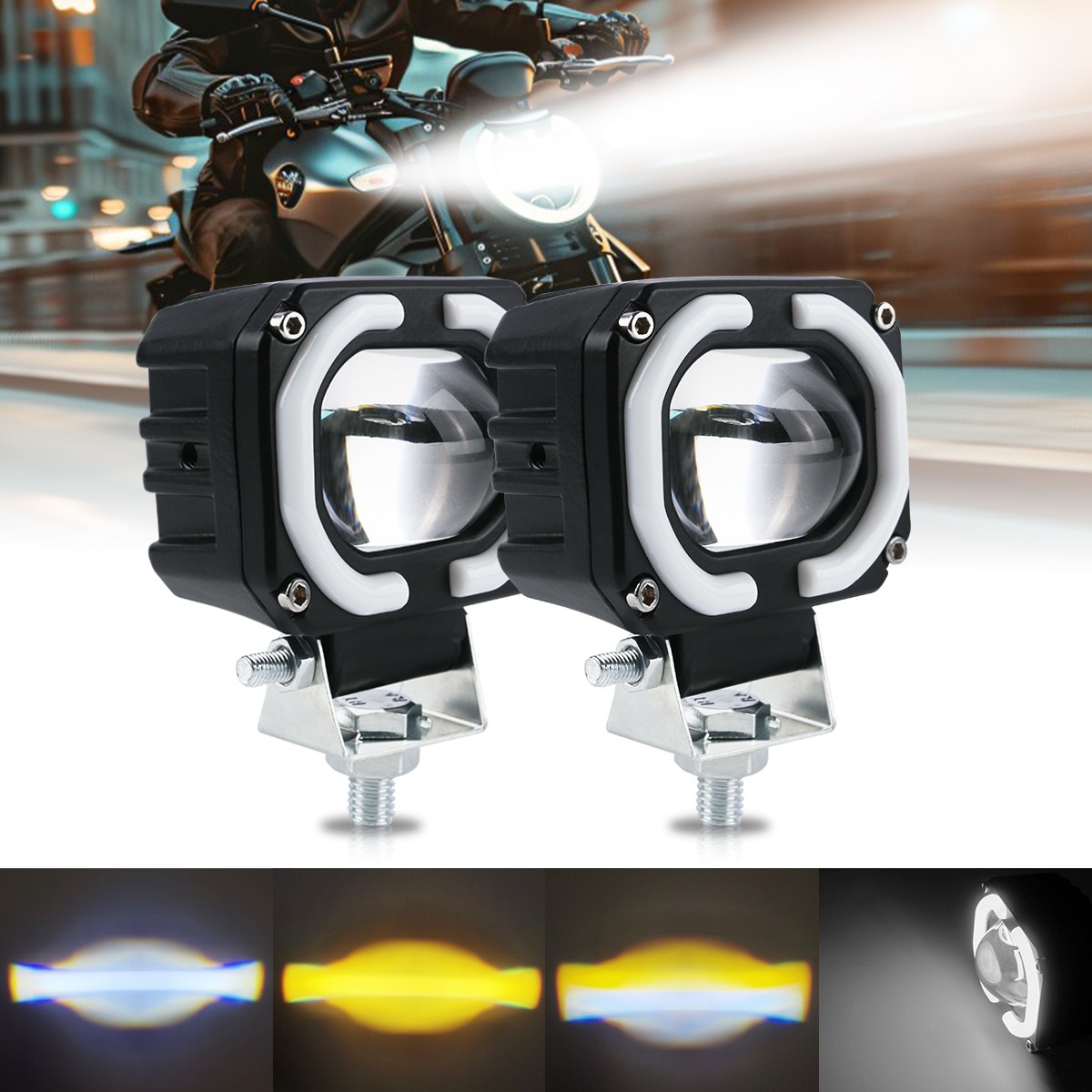 화이트 조리개가 있는 LED 안개등 서치라이트/오토바이조명/낚시등/지퍼조명/지게차/트랙터/지게차/ 랭글러/사이드조명/작업조명/12V-24V사용가능, 1세트, 1세트 29,800원