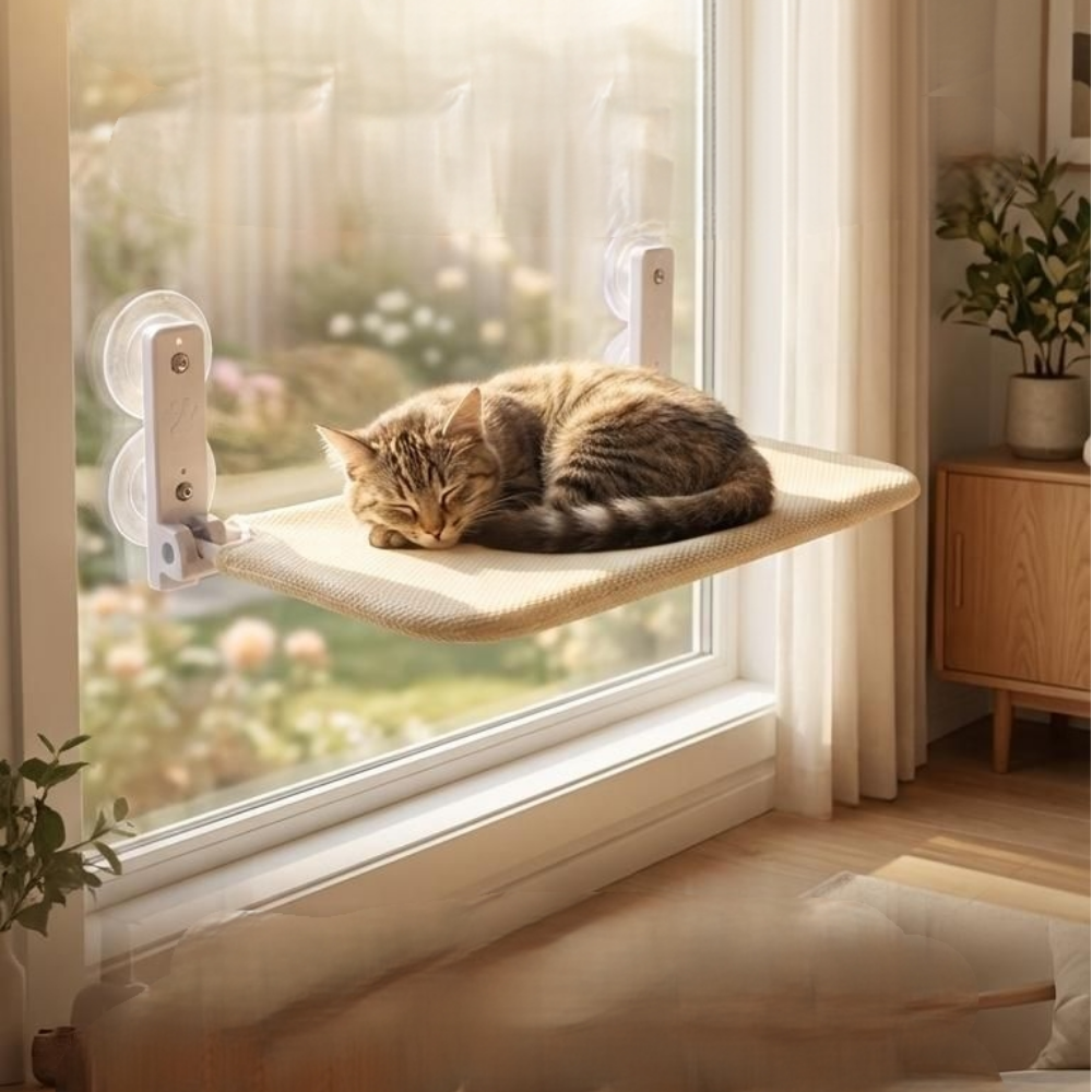 고양이 창문 해먹 강력 흡착형 부착형 캣타워, 1개, 아이보리 33,900원
