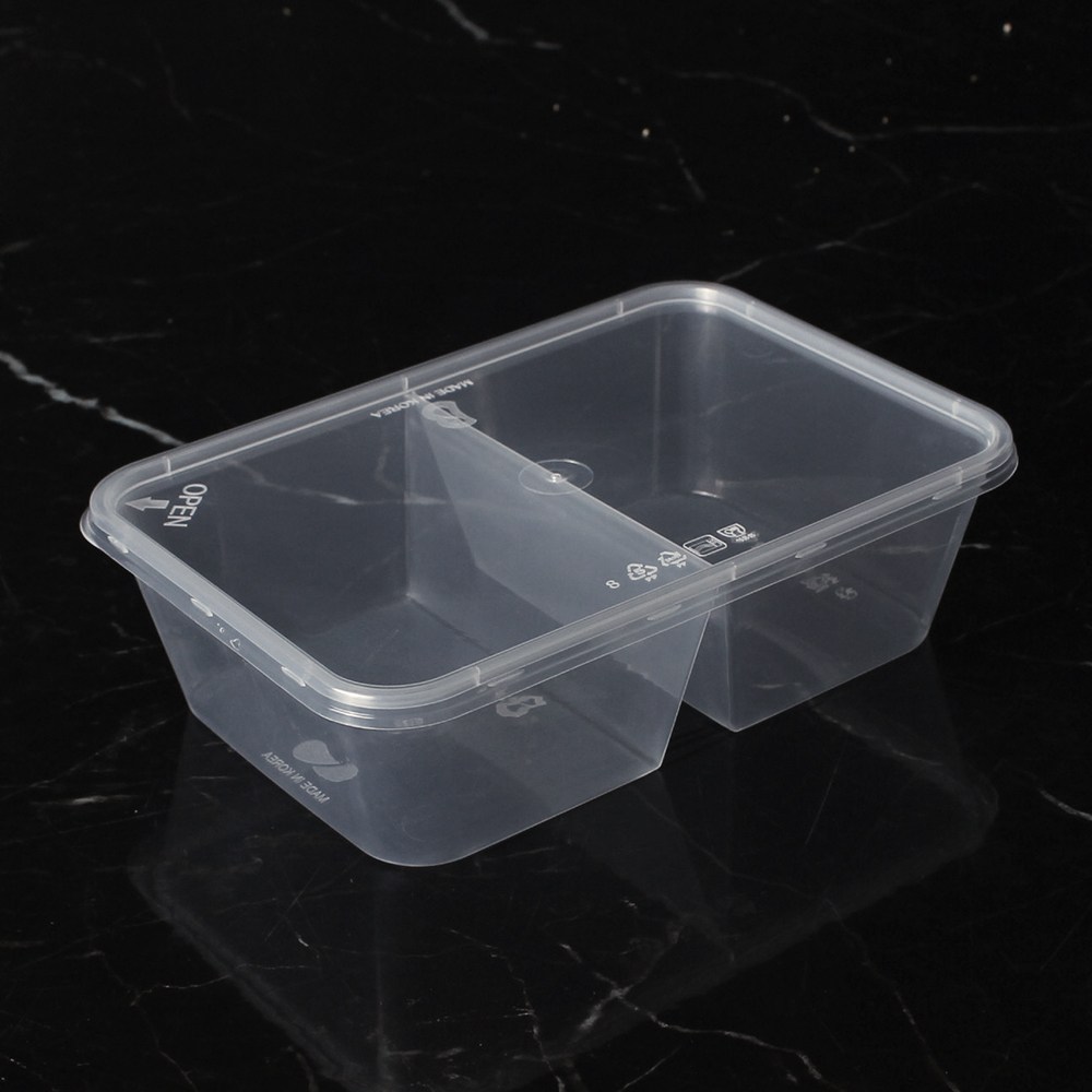 사출 죽용기 BW 직사각 B650-2칸 투명 500세트 반찬 샐러드 볶음밥 전 부침요리 151,400원