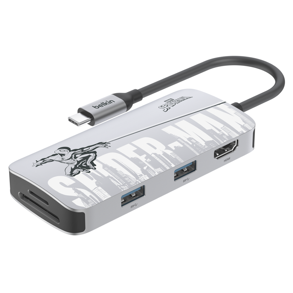 벨킨 C타입 USB 5in1 멀티 포트 허브 어댑터 AVC007qcMVV2-DY, 마블 스파이더맨, 1개 43,900원