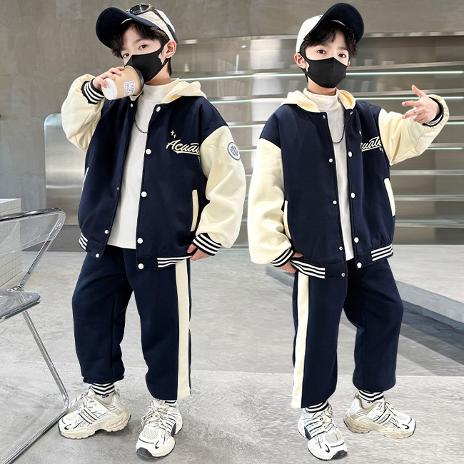 비비키드 남아 주니어  기모 겨울 맨투맨 레터링 티셔츠 후드 야구점퍼 상하복 세트 초중생 긴팔 초등생 긴바지 세트  (2512) 48,800원