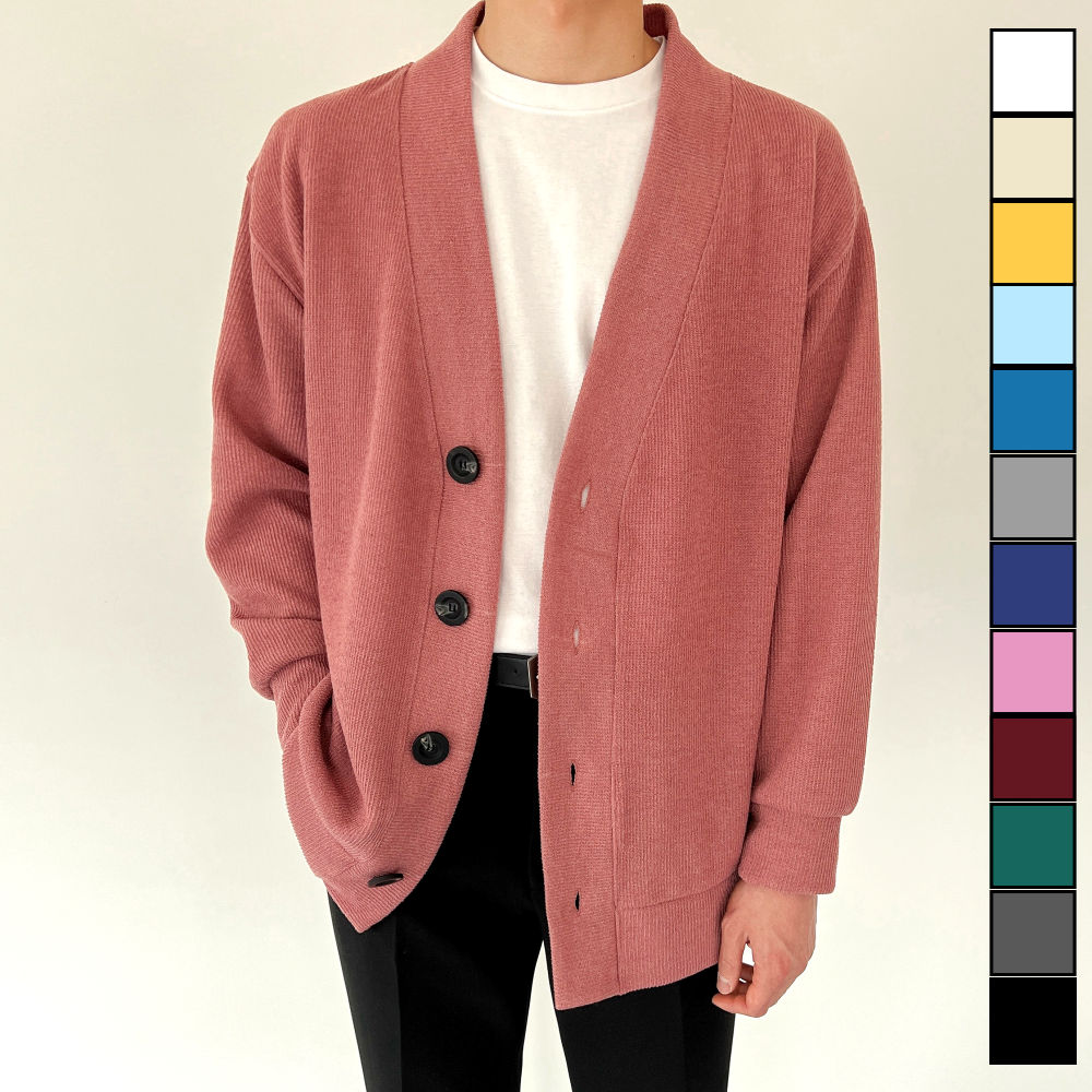 이브컴퍼니 남녀공용 오버핏 무지 골지 가디건 M(95)-XL(105-110) 12컬러 (1671-1) 34,800원