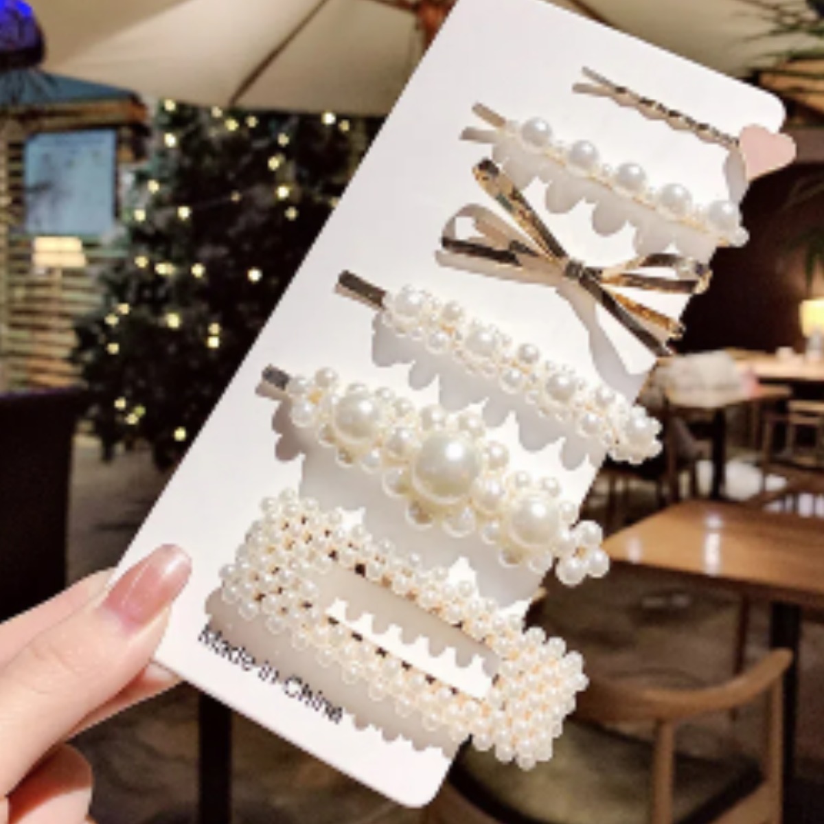 루미아 진주 앞머리 옆머리 리본핀 여성 집게핀 7,900원