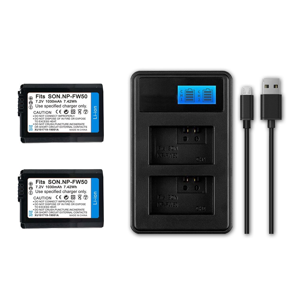 Zoom-AI 에이아이 소니 NP-FW50 배터리 호환 ZV-E10 RX10 A7II A6500 A6400, NP-FW50 2개+듀얼충전기 47,510원