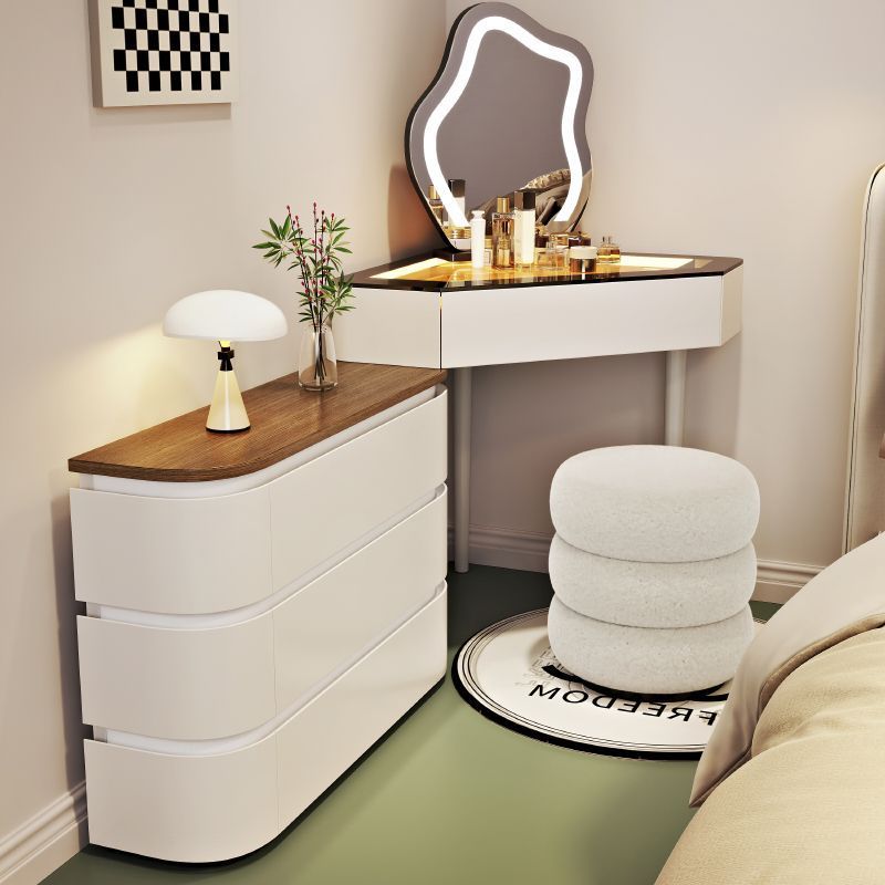 코너 화장대 서랍장 조명 3단 입식 미니 화장대, G02 + 구름거울 + 둔둔의자 401,000원