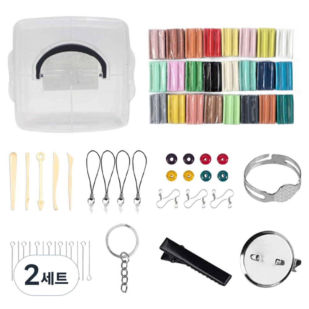 투데이리빙 24색 폴리머 클레이 키트 + 보관 케이스 세트 CD_OAT_AL040Q, 혼합색상, 2세트 27,000원