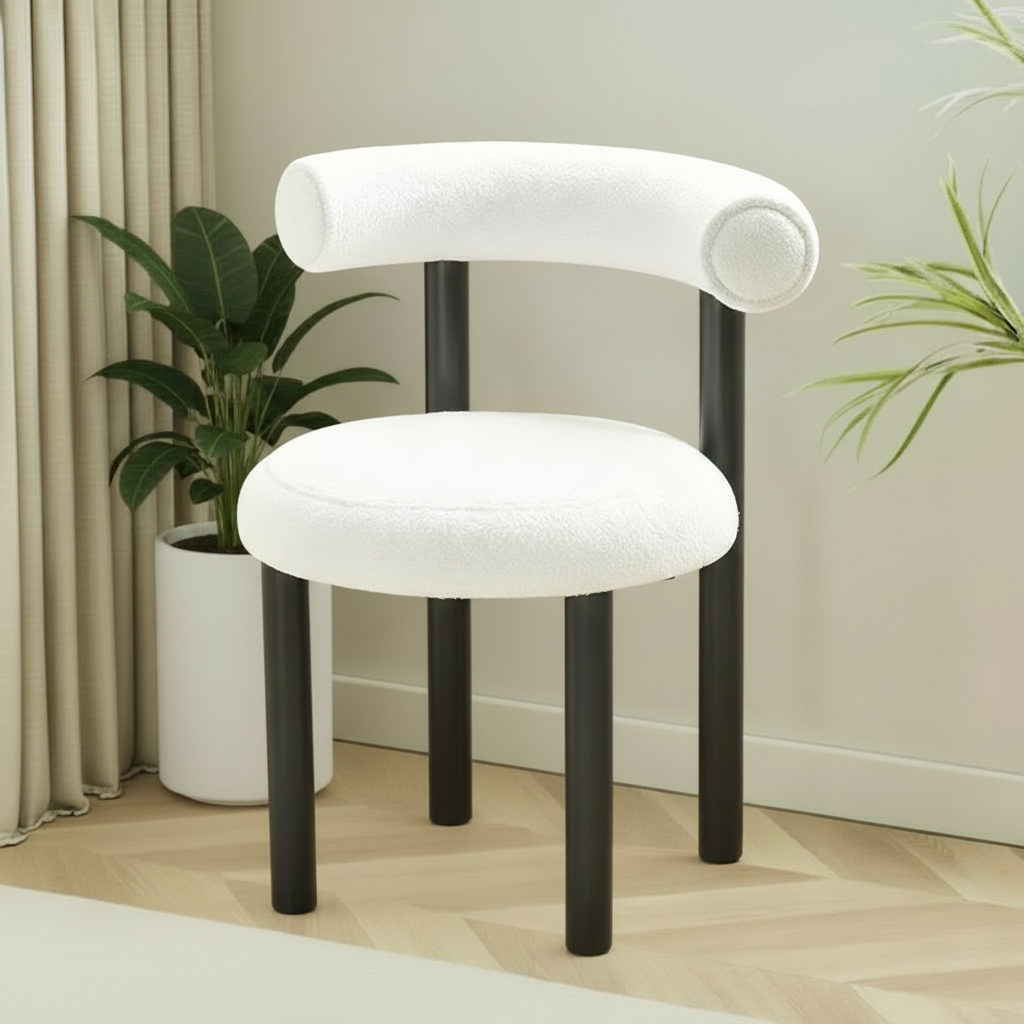 명신 키키 침실 등받이 의자 1인용 심플 디자인 화장대 의자, 화이트, 1개 31,200원