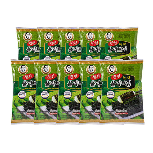 [광천어머니김 본사 발송] 녹차올리브 전장김, 10개 16,210원