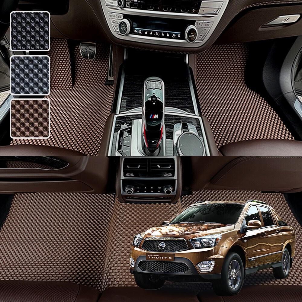 DXSOAUTO 더뉴 코란도 스포츠 (2016.7~2018) 전용 3D 엠보싱 차세대 고무매트 1열2열 세트, 블랙, 305_1 더뉴 코란도 스포츠 59,000원