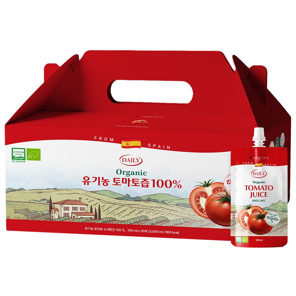 바이퀸 유기농 NFC 착즙 100% 레드 토마토 즙 주스, 100ml, 30개 26,900원