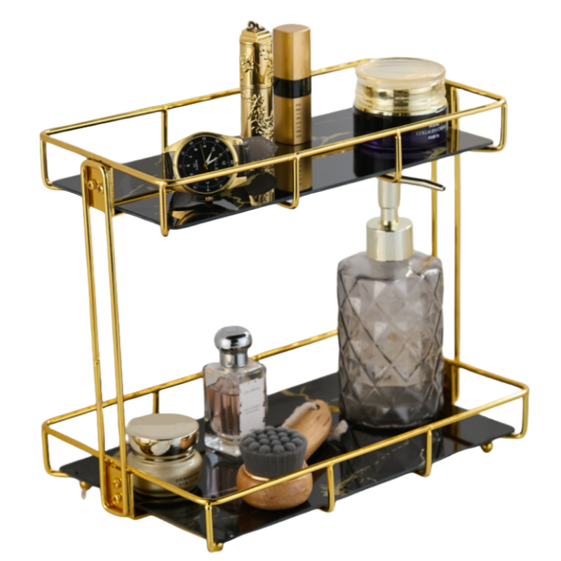 BESTBOMG 고급형 2단 화장품 정리대 욕실선반 화장품 진열대 탈부착 가능 트레이 36,900원