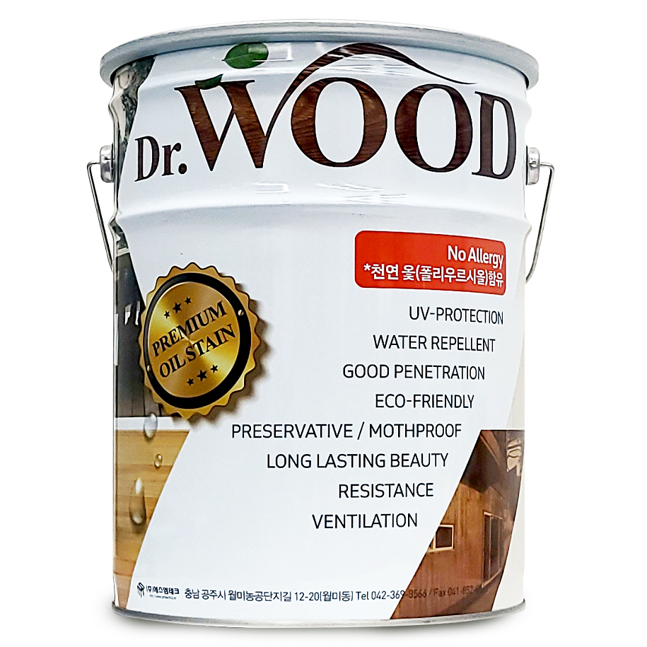 친환경인증  닥터우드 오일스테인 20리터 오일스텐 데크 방부목 방수 방청 86,900원