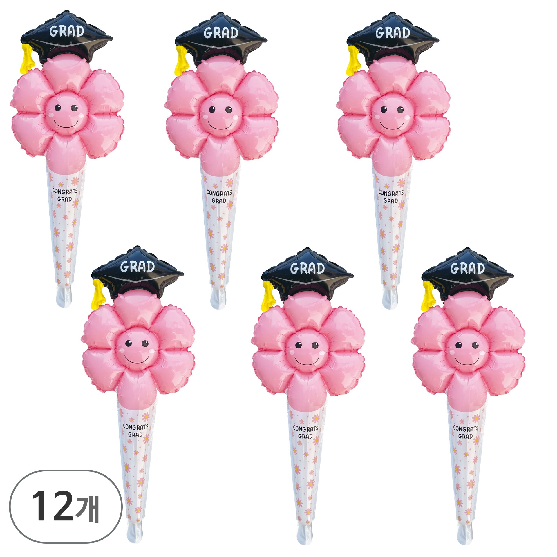 올리브파티 졸업 학사모 데이지 스틱 막대 풍선 세트 15,800원
