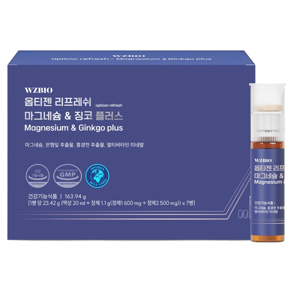 옵티젠 리프레쉬 마그네슘 & 징코 플러스 163.94g, 1개, 7회분 27,890원