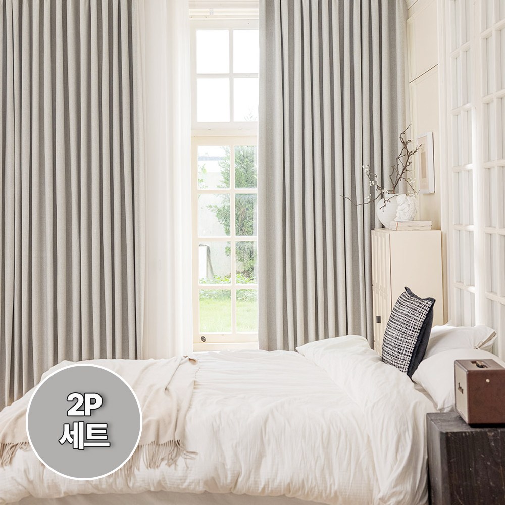 사라하우스 퍼펙트 양면 99% 빛차단 아일렛형 암막커튼 2P세트 42,900원