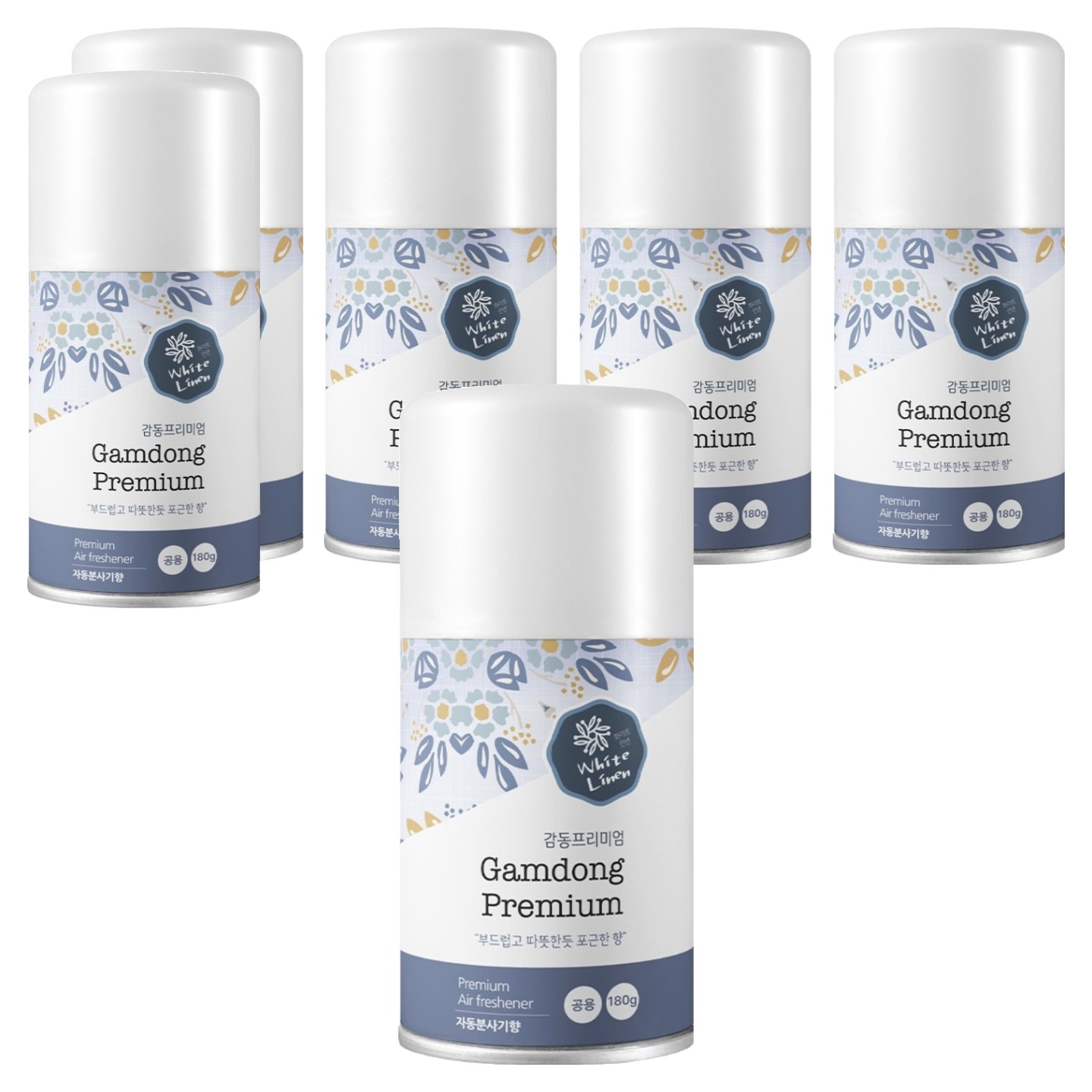감동 프리미엄 자동분사기 향캔, 180g, 6개, 화이트린넨 19,800원