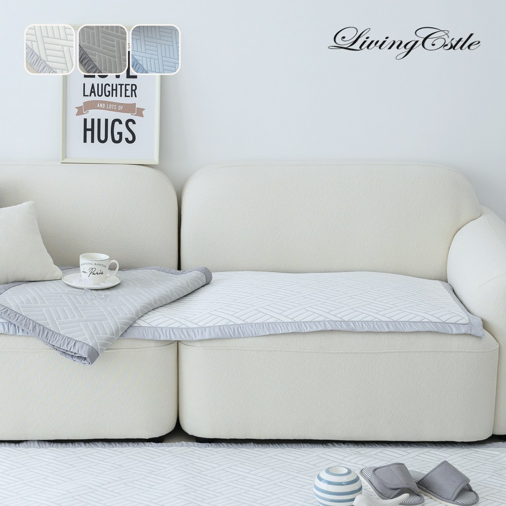 국산 리빙캐슬 쿨헤링본 듀라론 냉감 소파패드 논슬립 47,800원