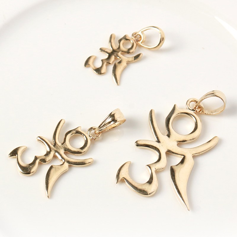 오로프 전체 14K 금 불교 절 옴 목걸이 펜던트 종교 옐로우골드 로즈골드 화이트골드 메달 265,440원