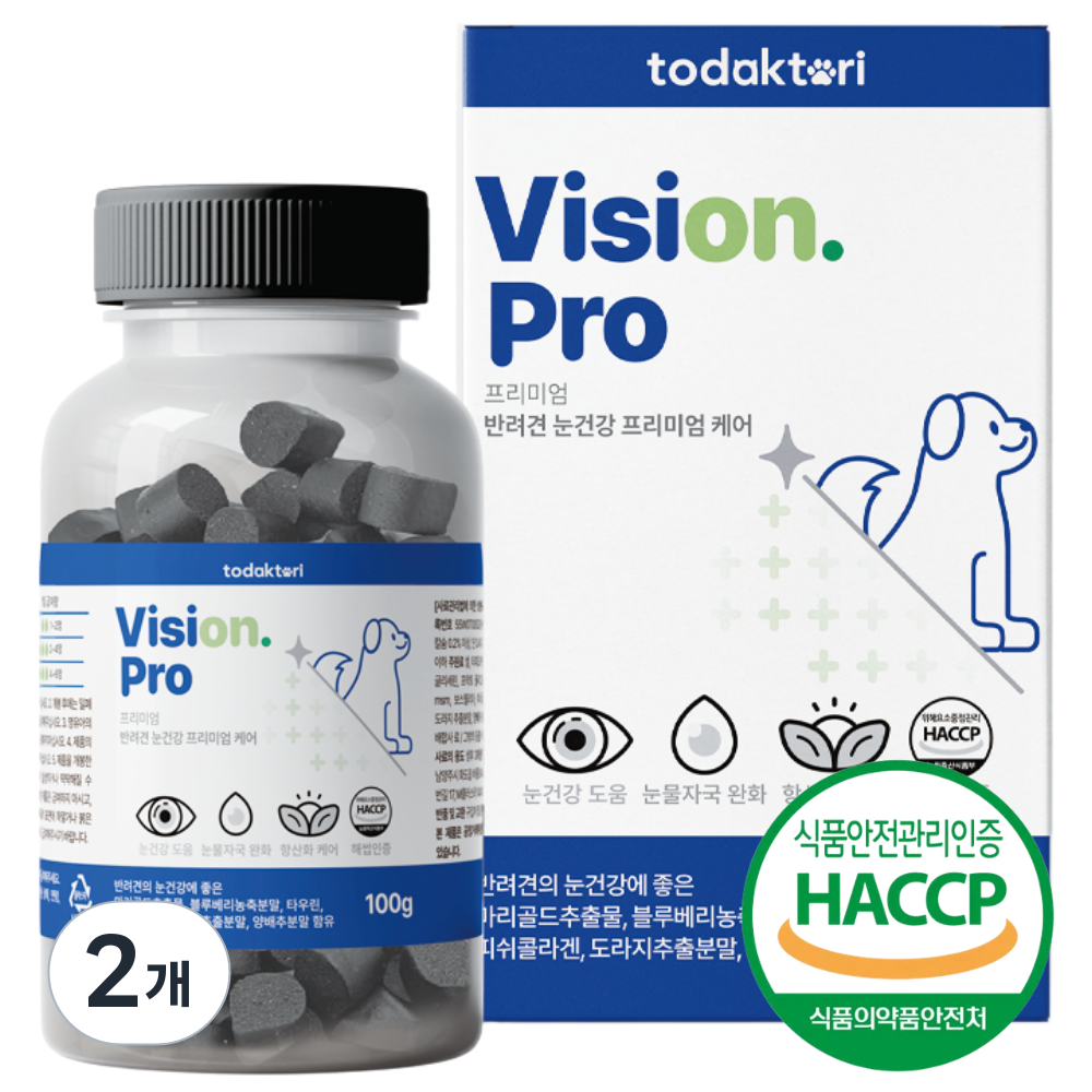 토닥토리 강아지 눈 영양제 루테인 100정 눈건강 눈물자국 제거 간식형 전견종 35,900원