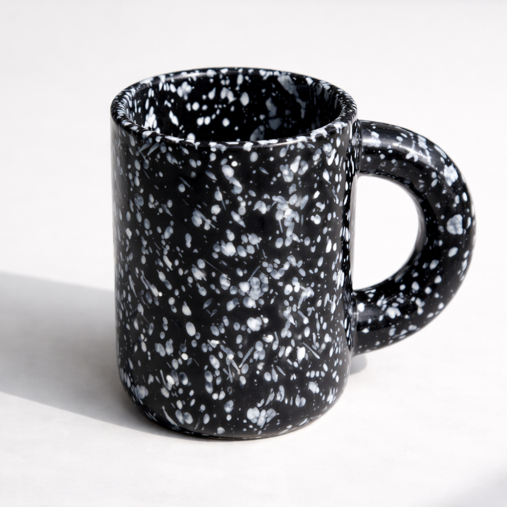 디얼리 마블 머그컵 점박이 머그잔 280ml 데일리 뭉툭한 사무실컵 홈카페, 1개, 블랙 7,800원