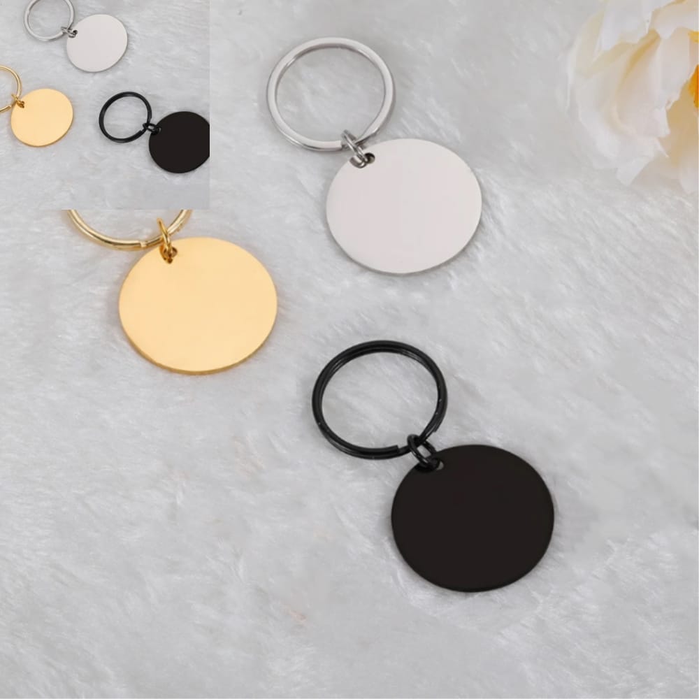 일햐 원형 열쇠고리 반려동물 명찰 3종 각인 고리형각인표시 반려동물목걸이 메탈이름표 8,000원