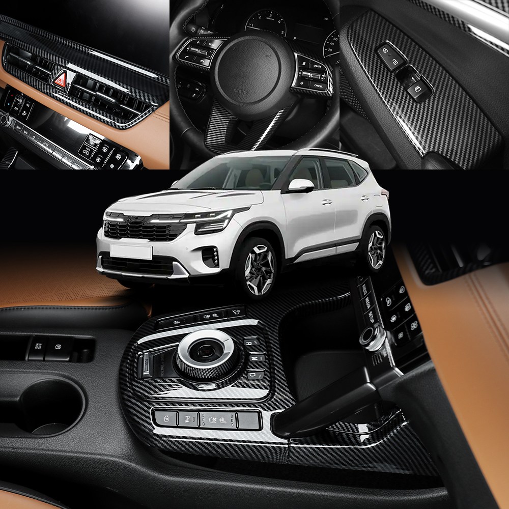 더블랙 호환 더뉴 셀토스 튜닝 용품 카본 우드 몰딩 모음 인테리어 몰딩 실내튜닝, 기타 52,000원