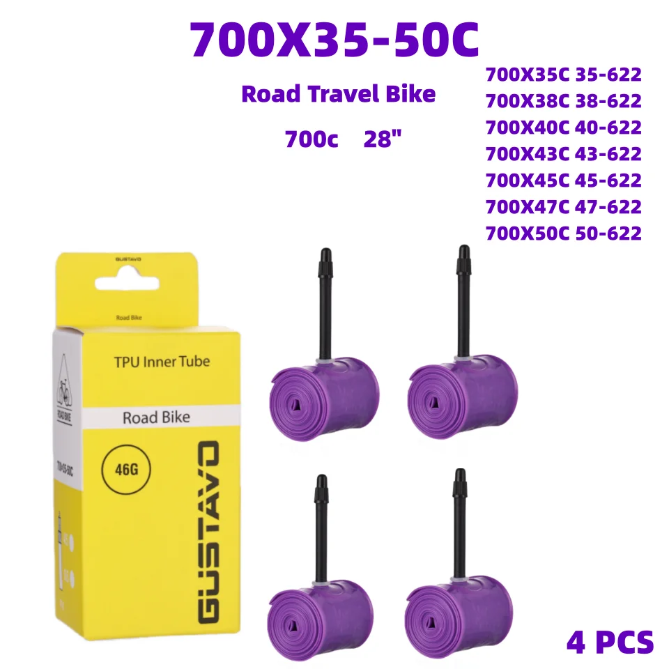 초경량 자전거 TPU 내부 튜브 700C 700X35 38 40 43 45 47 50c 도로 소재 타이어 45mm 길이 프랑스어 밸브 27,100원