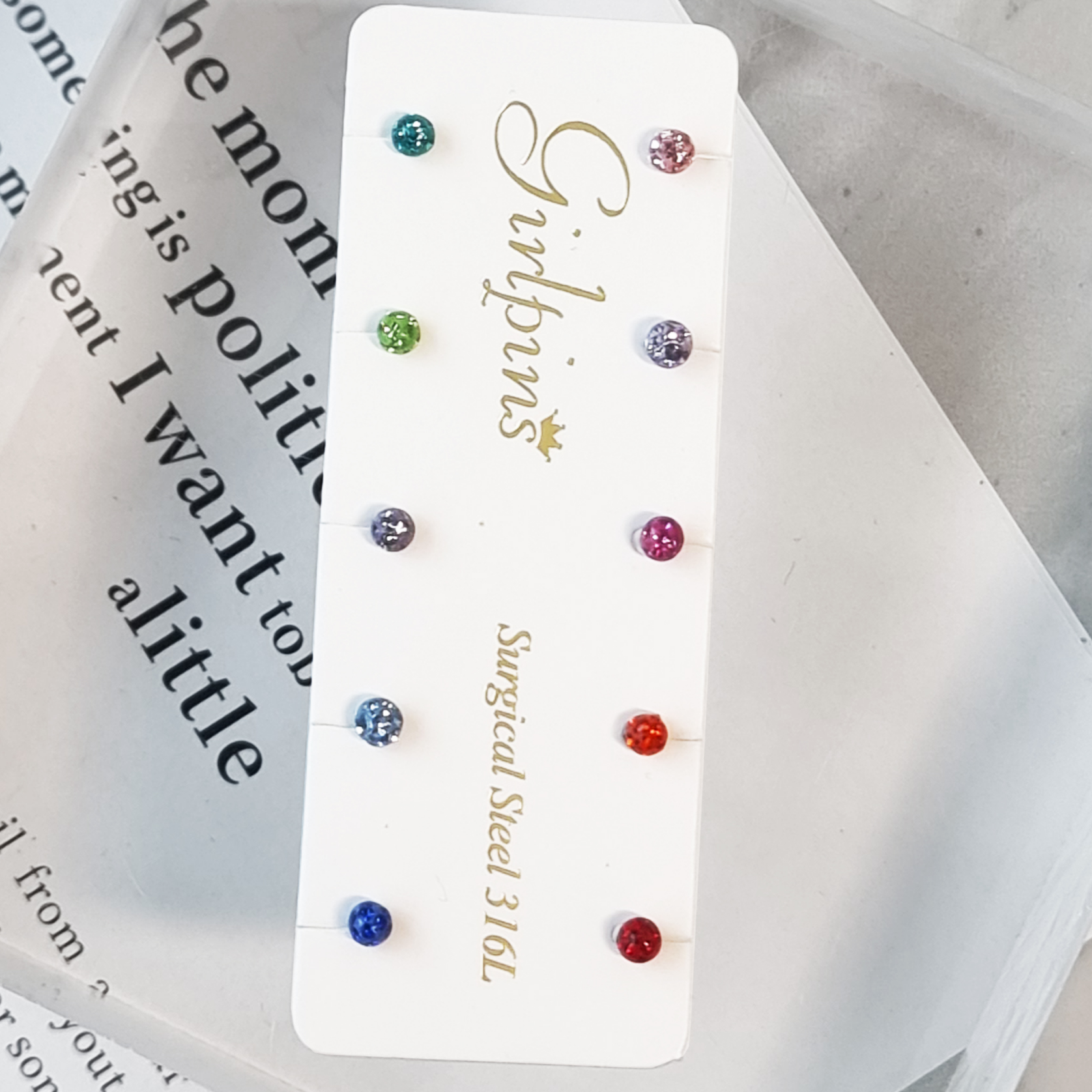 걸핀스 미다미 3mm 큐빅안빠지는 코팅큐빅볼 써지컬피어싱 10P세트 34,900원