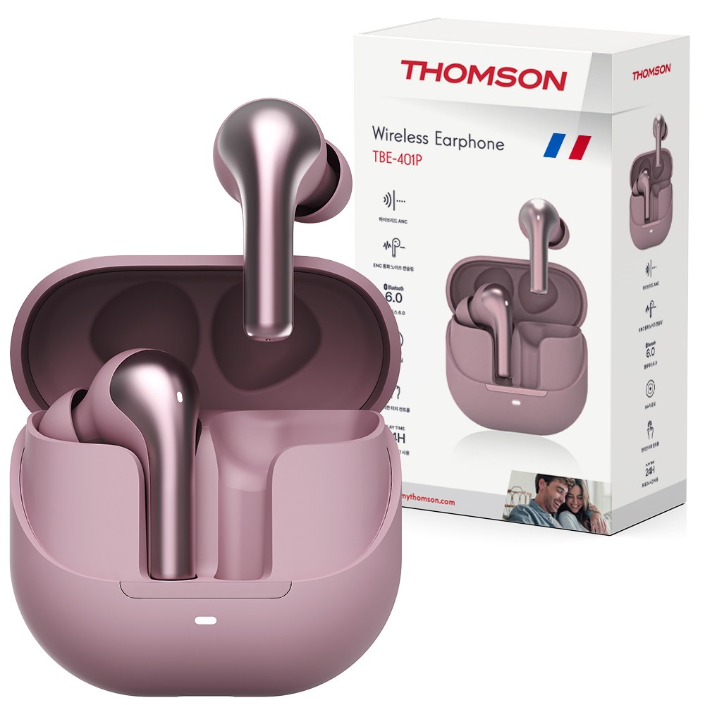 프랑스 톰슨 하이브리드 ANC 38dB 노이즈캔슬링 블루투스 6.0 무선 이어폰, 퍼플 109,390원