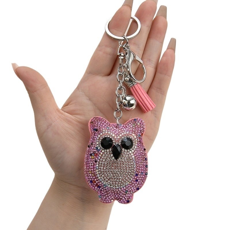minh 부엉이 큐빅 열쇠고리 키링 행운 생활용품 악세사리, 핑크 3,000원