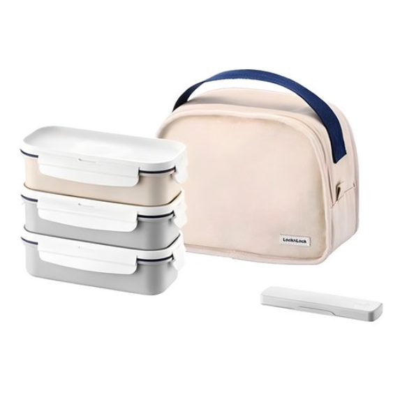 락앤락 데일리 코튼 직사각 3단 도시락 세트 40,960원