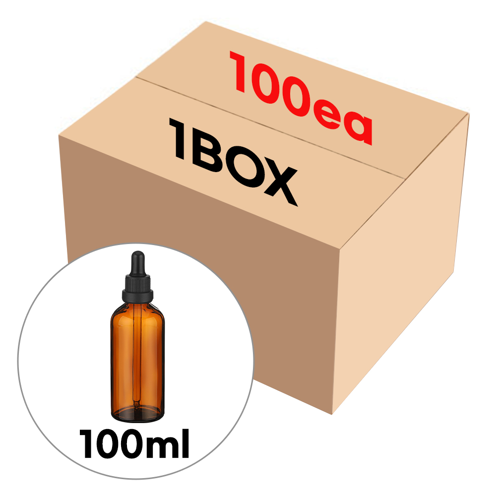 향수용기 블랙 잠금캡 스포이드 브라운 공병 100ml (1BOX 100개) 54,200원