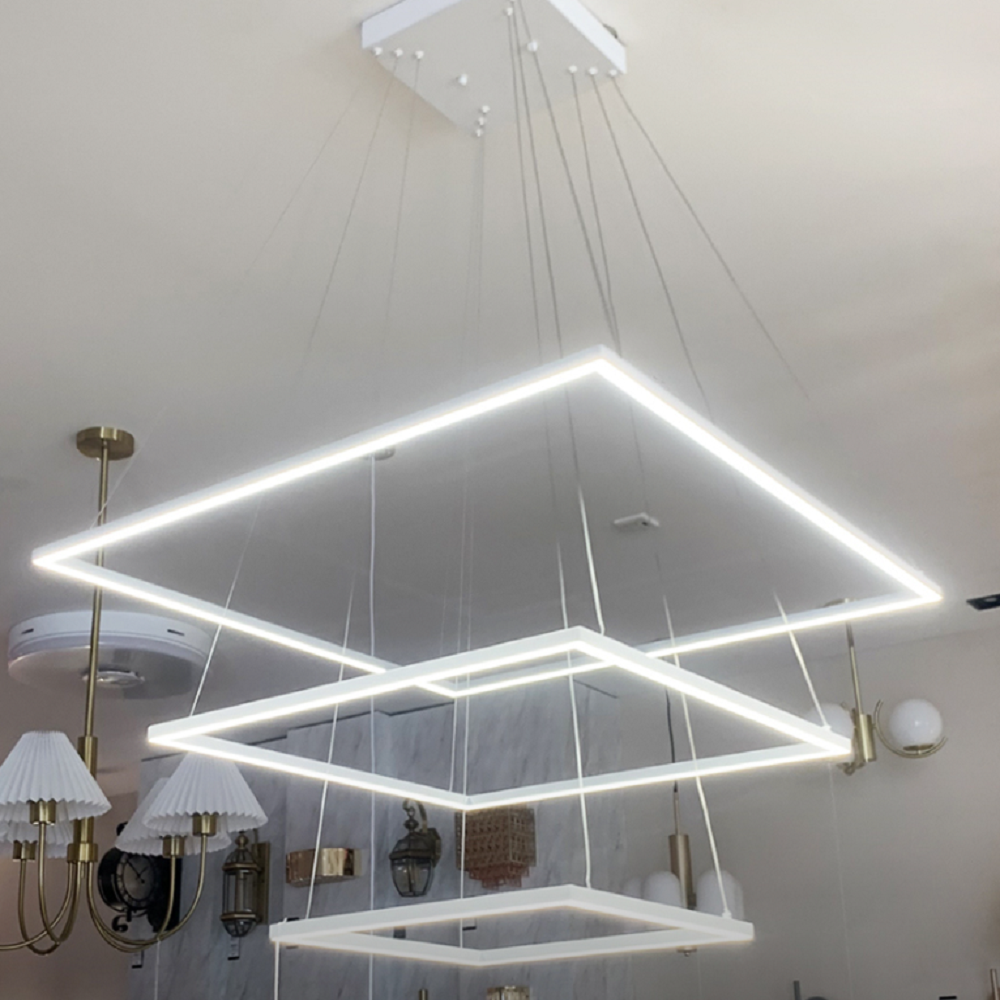삼팔글로벌 모던 LED 천장 3등 펜던트조명 120W 사각라인 식탁등 인테리어 카페 거실 조명 489,000원